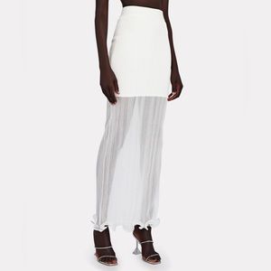 HERVE LEGER Ruffle-Trimmed Layered Maxi Skirt NWT